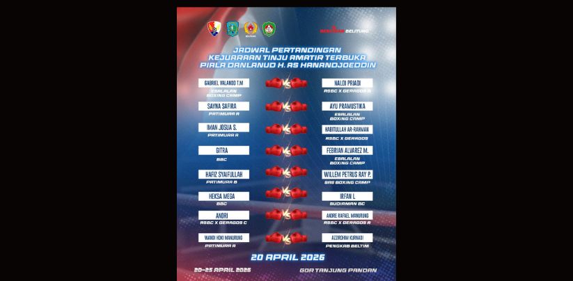 Jadwal Pertandingan Senin, 20 April 2026 